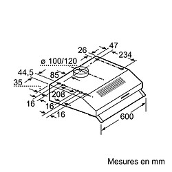 Acheter Hotte classique casquette 60cm 350m3/h acier inoxydable - dul63cc50 - BOSCH