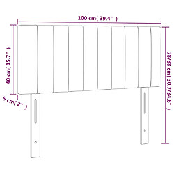 vidaXL Tête de lit à LED Gris clair 100x5x78/88 cm Tissu pas cher