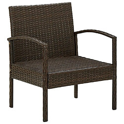 Maison Chic Chaise de jardin avec coussin - Fauteuil d'extérieur Résine tressée Marron -MN20402 pas cher