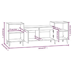 vidaXL Meuble TV Gris béton 160x35x55 cm Bois d'ingénierie pas cher