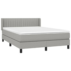 Avis Maison Chic Lit Adulte - Lit simple Lit à sommier tapissier avec matelas moelleux - Meuble de Chambre - Gris clair 140x190cm Tissu -MN10031