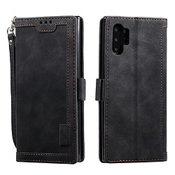 Etui en PU épissage rétro noir pour votre Samsung Galaxy Note 10 Pro