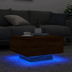 Acheter ComfortXL Table Basse Avec Lumières LED Chêne Marron 55x55x31 Cm