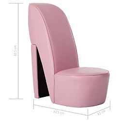 vidaXL Chaise en forme de chaussure à talon haut rose similicuir pas cher