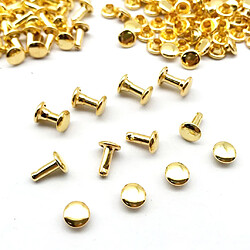 Acheter 100 Sets Double Caps Studs Rivets pour Sacs Chaussures Cuir 6x8mm Or