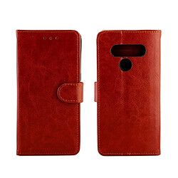 Wewoo Housse Coque Pour LG V50 / ThinQ 5G Etui à rabat horizontal en texture Crazy Horse avec porte-carte et emplacements de cartes & Portefeuille et cadre photo Marron