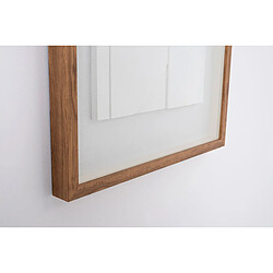 Pegane Tableau vitrine, sculpté en bois beige avec cadre chêne - Longueur 80 x Profondeur 5 x Hauteur 60 cm pas cher