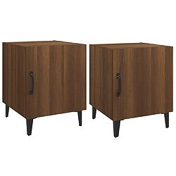 vidaXL Tables de chevet 2 pcs Chêne marron Bois d'ingénierie