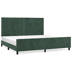 Maison Chic Lit adulte - Cadre Structure de lit avec tête de lit Contemporain Vert foncé 200x200 cm Velours -MN97908