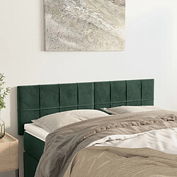 Maison Chic Lot de 2 Têtes de lit design pour chambre - Décoration de lit Vert foncé 72x5x78/88 cm Velours -MN18455