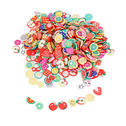 1000pcs Fruits Assortis Nail Art 3D Décorations en Pâte Polymère