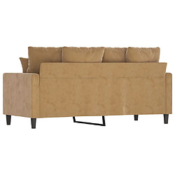 Maison Chic Canapé à 2 places,Sofa de Salon,Canapé droit Marron 140 cm Velours -GKD994375 pas cher