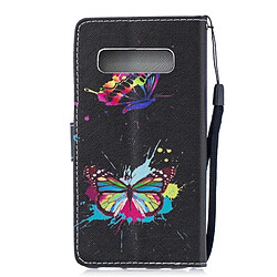 Wewoo étuis en cuir Coque Housse Étui à rabat horizontal à motif papillon coloré pour Galaxy S10, avec porte-cartes et emplacements pour cartes porte-monnaie