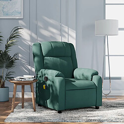 Maison Chic Fauteuil Relax pour salon, Fauteuil de massage inclinable Vert foncé Tissu -GKD37265