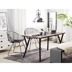 Beliani Table 140 x 80 cm bois foncé et noir BRAVO