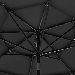 ComfortXL Parasol à 3 Niveaux Avec Mât En Aluminium Anthracite 3 M pas cher