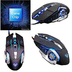 Acheter Universal Maison de jeu filaire 6 boutons programmables souris ergonomiques souris lumineuses LED colorées pour ordinateur PC