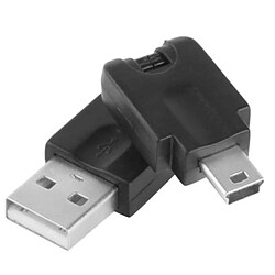 Wewoo Adaptateur noir USB 2.0 AM vers Mini USB pivotant sur 360 degrés pas cher