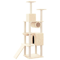 Acheter Helloshop26 Arbre à chat meuble tour grimper jouet grattage grattoir escalade plateforme avec griffoirs en sisal 168 cm crème 02_0022495