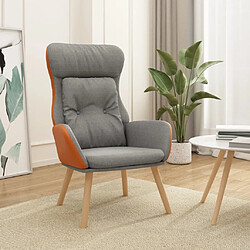 Maison Chic Chaise de relaxation | Fauteuil relax Gris clair Tissu et PVC -GKD45733