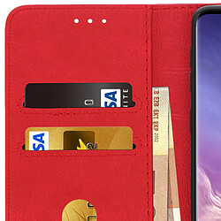 Avizar Housse Samsung Galaxy S10 Étui Portefeuille Support Stand rouge pas cher