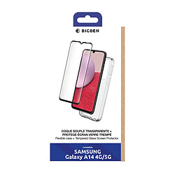 Bigben Pack pour Samsung Galaxy A14 4G&5G (Coque Transparente + Verre trempé)