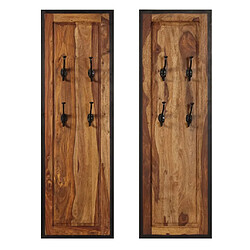 Decoshop26 Lot de 2 portemanteaux en bois solide de Sesham 35x110 cm DEC024204