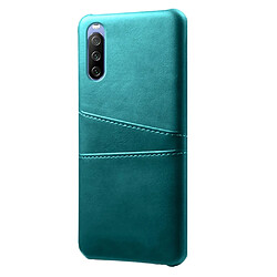 Coque en TPU + PU avec double porte-cartes vert pour votre Sony Xperia 10 III