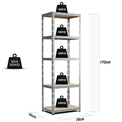 Avis Eurospen Etagere de Rangement modulable et polyvalente pour atelier, garage, cave...Charges Lourdes 172x75x30cm - Gris