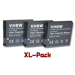 vhbw 3x batterie remplacement pour Canon NB-8L pour appareil photo APRN (600mAh, 3,6V, Li-ion)