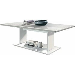 Mpc Table De Salon Table Basse En Blanc Avec Plateau De Dessus En Blanc Haute Brillance 40 X 120 X 70