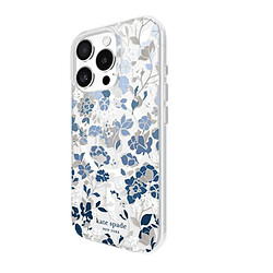 Kate Spade Coque pour iPhone 16 Pro MagSafe Motif Parterre de Fleurs Antimicrobienne Blanc / Bleu