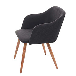 Avis Mendler 2x chaise de salle à manger HWC-D71, chaise de cuisine, design rétro, accoudoirs, tissu ~ gris anthracite