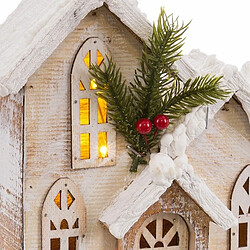 BigBuy Home Accesoires pour crèche de Noël Naturel Église 21 X 9 X 25 CM