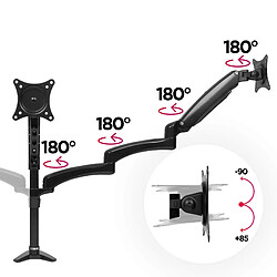 Duronic DM553 Support 3 écrans PC à Pince pour Bureau | Mécanisme à Ressort | Ajustements à la volée | Hauteur Ajustable | Compatibilité avec moniteurs VESA 75/100 | Potence et Bras en Aluminium pas cher