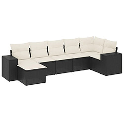 Maison Chic Ensemble Tables et chaises d'extérieur 7pcs avec coussins,Salon de jardin noir résine tressée -GKD436155