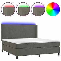 Sommier à lattes,Cadre à lattes de lit pour Adulte matelas et LED Gris foncé 160x200 cm -MN45731