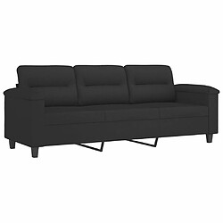 Acheter Maison Chic Canapé 3 places avec oreillers,Sofa de Salon,Canapé droit noir 180 cm tissu microfibre -GKD992421