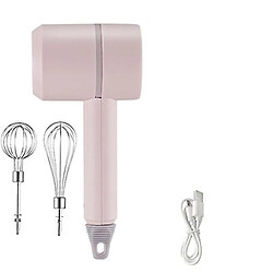 Universal Mélangeur électrique sans fil Mini-beurre mélangeur automatique Cuisinière gâteau Mélangeur portable rechargeable (95 * 64 * 205mm) (rose)