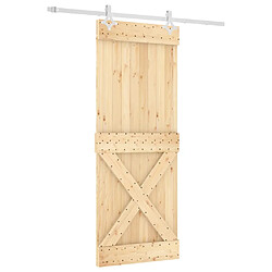 vidaXL Porte coulissante et kit de quincaillerie 80x210 cm pin massif