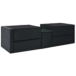 Acheter Maison Chic Salon de jardin 5 pcs + coussins - Mobilier/Meubles de jardin - Table et chaises d'extérieur Résine tressée Noir -MN95742