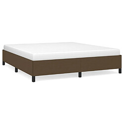 vidaXL Cadre de lit sans matelas marron foncé 180x200 cm tissu