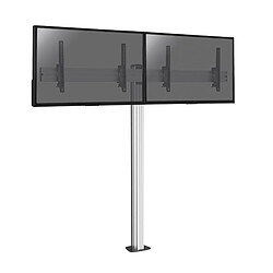 Kimex Support sur pied pour 2 écrans TV 50'' - 55'' - Hauteur 175cm - A visser - Inclinable