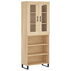 vidaXL Buffet haut Chêne sonoma 69,5x34x180 cm Bois d'ingénierie