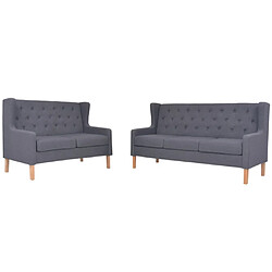 Maison Chic Ensemble de canapés 2 pcs, Canapé droit Sofa pour Salon tissu gris -GKD144773