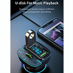 Acheter Lecteur mp3 bluetooth pour voiture, charge rapide, chargeur de voiture, effet de basses lourdes, lumière ambiante