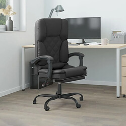 vidaXL Fauteuil de massage inclinable de bureau Noir Similicuir