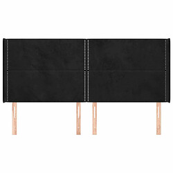 Avis Maison Chic Tête de lit moderne avec oreilles pour chambre - Décoration de lit Noir 163x16x118/128 cm Velours -MN62015