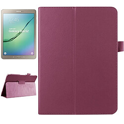 Wewoo Housse Étui Violet pour Samsung Galaxy Tab S2 9.7 / T815 Litchi Texture Horizontal Flip couleur solide Smart Case en cuir avec deux pliage titulaire & Fonction Sommeil / Réveil