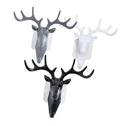 Animaux Cerf Cerfs Tête Crochet Cintre Porte-Mural Mur Décor Noir pas cher